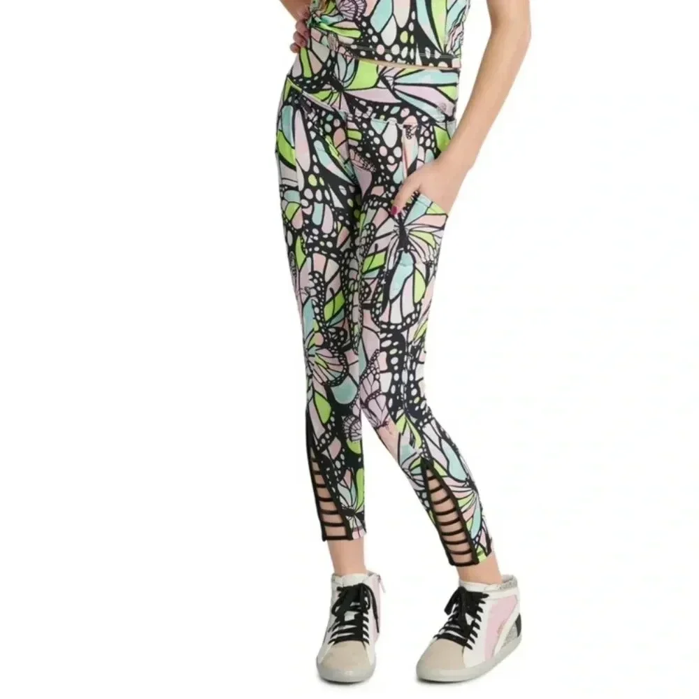 Justice Ankle Girls Butterfly Print Collection Legging Multicolored High Rise - Picture 5 of 13